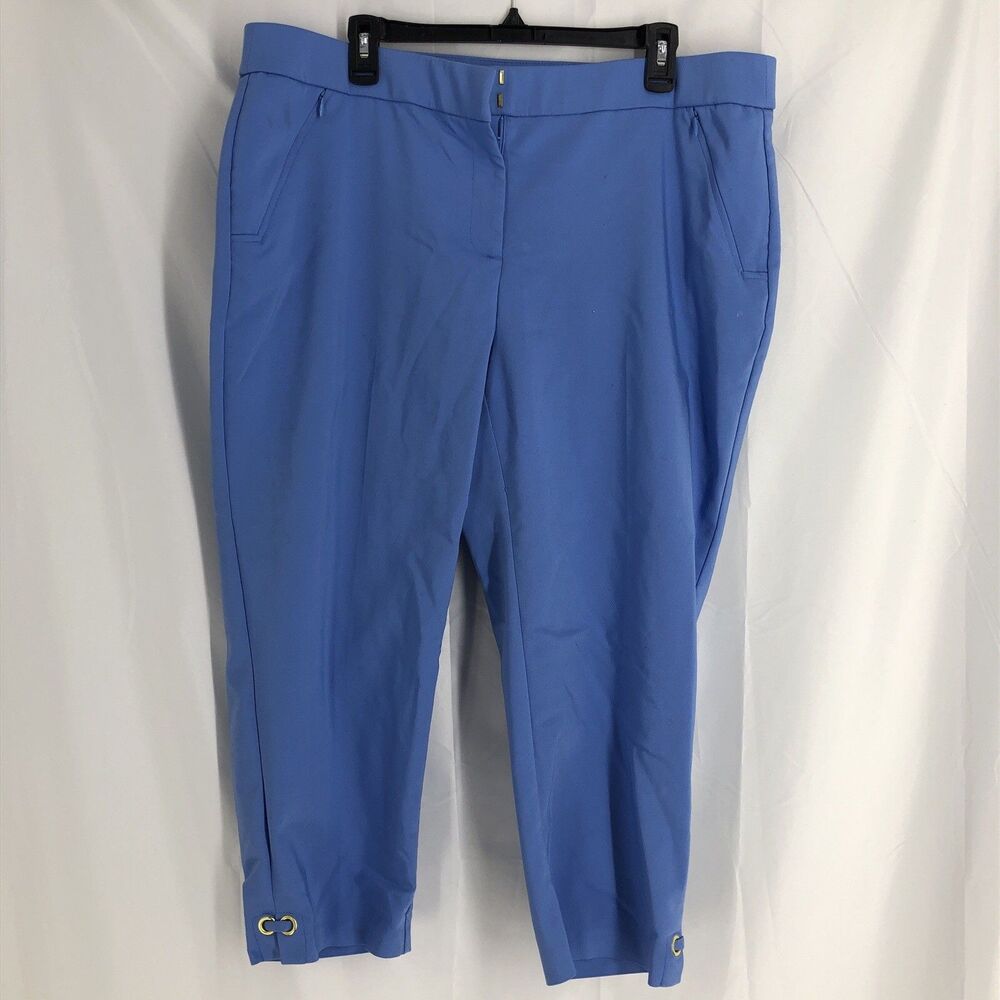 Rafaella Curvy Capri Pants Womens Size 16W Periwinkle Blue Pockets